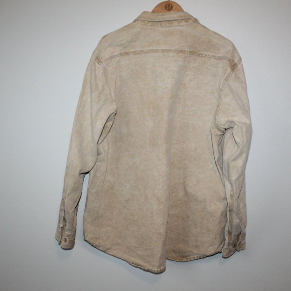 Vintage Carhartt Button Up Canvas Denim Work Shirt Tan ASU226 Size XL H12874 - Picture 5 of 8